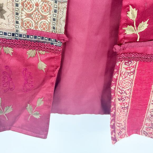 Cold Water Creek Womens Vintage Artsy Wool Blend Patchwork Paisley Floral Vest M - Picture 3 of 6